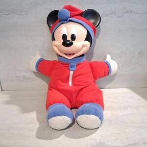 Vintage Hug and Glow Glo Baby Mickey Mouse Doll Plush Disney Tested And Working
